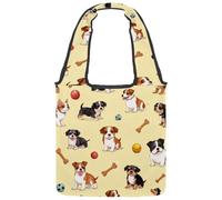 etoenbrc Bolsa de lona con bola de hueso de perro para mujer, bolsa de hombro, bolso de mano casual para viajes, trabajo, compras, Multicoloured 1, Talla única