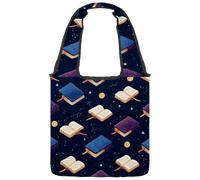 etoenbrc Bolsa de lona con libros mágicos, cielo estrellado para mujer, bolso de hombro, bolso de mano casual para viajes, trabajo, compras, Multicolor 6, Talla única