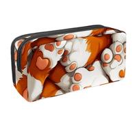 etoenbrc Corgi - Estuche para lápices, diseño de pata de perro con cremallera, bolsa impermeable para bolígrafos, suministros de oficina, organizador de papelería para adolescentes, niñas, adultos y