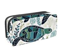 etoenbrc Estuche para lápices, colorido estuche sin costuras de tortuga verde con cremallera, bolsa impermeable para bolígrafos, suministros de oficina, organizador de papelería para adolescentes,