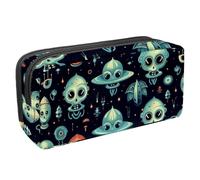 etoenbrc Estuche para lápices, estuche azul extraño aliens con cremallera, bolsa impermeable para bolígrafos, suministros de oficina, organizador de papelería para adolescentes, niñas, adultos y