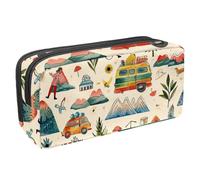 etoenbrc Estuche para lápices, estuche con patrón de rutas de viaje con cremallera, bolsa impermeable para bolígrafos, suministros de oficina, organizador de papelería para adolescentes, niñas,