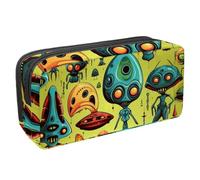 etoenbrc Estuche para lápices, estuche de extraños aliens con cremallera, bolsa impermeable para bolígrafos, suministros de oficina, organizador de papelería para adolescentes, niñas, adultos y