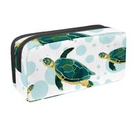 etoenbrc Estuche para lápices, estuche sin costuras de tortuga verde con cremallera, bolsa impermeable para bolígrafos, suministros de oficina, organizador de papelería para adolescentes, niñas,