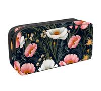 etoenbrc Estuche para lápices, hermoso estuche floral Q con cremallera, bolsa impermeable para bolígrafos, suministros de oficina, organizador de papelería para adolescentes, niñas, adultos y