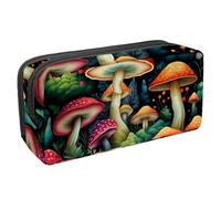 etoenbrc Estuche para lápices, World of Mushrooms con cremallera, bolsa impermeable para bolígrafos, suministros de oficina, organizador de papelería para adolescentes, niñas, adultos y estudiantes,