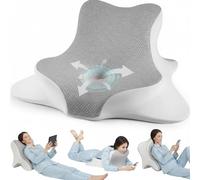 ETOFIXEE Almohada Cervicales y Cuello,Almohada Ergonómico Espuma de Memoria para Dormir de Lado,Boca Arriba y Boca Abajo,Funda de Seda Helada Extraíble
