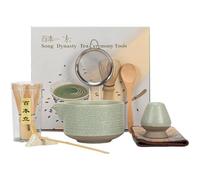 ETOFIXEE Matcha Kit,7 Piezas Matcha Set,Juego Batidor Matcha,Cuchara Matcha,Cuenco Matcha,Soporte para Batidor,Set de Regalo de Matcha para la Ceremonia del Té