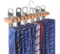 ETOFIXEE Percha Cinturones,Organizador Cinturones,Corbatero,Estante para cinturón Madera,Percha Organizadora Armario para Bufandas Corbatas Cinturones