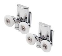 ETomey Ruedas Mampara Ducha 2 Pcs/4PCS Shower Door Rollers 23mm Twin Zinc Alloy Shower Door Wheels Top Ruedas para Mamparas De Ducha (Color : Bottom 2pcs, Size : 23mm)