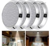 Etomvoop 4 luces de techo de 12 V 46 LED para techo de caravana, iluminación interior de caravana con interruptor de encendido/apagado, luces interiores para caravana, autocaravana, vehículo, barco