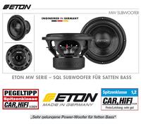 Eton MW 12 - Potente subwoofer de 30 cm / 12 pulgadas, graves de carrera larga para coche, altavoz de sonido bajo con imán de ferrita, 2 bobinas de voz dobles de 2 ohmios, 2 x 600 W, 1 unidad