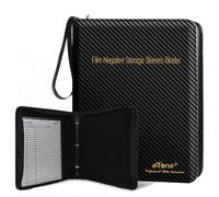 eTone Caja de almacenamiento de película negativa, piel sintética negra, 13.18 x 7.08 x 1.96 pulgadas, álbum de carpeta de 3 anillos con forro de terciopelo para negativos de 35 mm, 120 negativos de 4