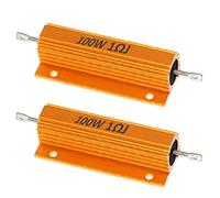 ETOPARS 2 Piezas 100W 1 Ohm Resistencia 5% Aluminio Carcasa Resistencia Bobinado Chasis Montado Resistencias de Carga Aluminio Caja Resistor Adaptador Luces Convertidor