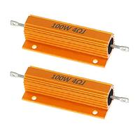 ETOPARS 2 Piezas 100W 4 Ohm Resistencia 5% Aluminio Carcasa Resistencia Bobinado Chasis Montado Resistencias de Carga Aluminio Caja Resistor Adaptador Luces Convertidor