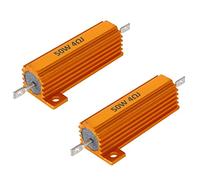 ETOPARS 2 Piezas 50W 4 Ohm Resistencia 5% Aluminio Carcasa Resistencia Bobinado Chasis Montado Resistencias de Carga Aluminio Caja Resistor Adaptador Luces Convertidor