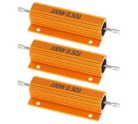 ETOPARS 3 Piezas 100W 0,5 Ohm Resistencia 5% Aluminio Carcasa Resistencia Bobinado Chasis Montado Resistencias de Carga Aluminio Caja Resistor Adaptador Luces Convertidor