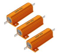 ETOPARS 3 Piezas 50W 4 Ohm Resistencia 5% Aluminio Carcasa Resistencia Bobinado Chasis Montado Resistencias de Carga Aluminio Caja Resistor Adaptador Luces Convertidor