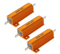 ETOPARS 3 Piezas 50W 6 Ohm Resistencia 5% Aluminio Carcasa Resistencia Bobinado Chasis Montado Resistencias de Carga Aluminio Caja Resistor Adaptador Luces Convertidor