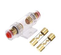 ETOPARS 40A Portafusibles AGU Coche Potencia Audio automotriz la Seguridad Proteger Tubo Vidrio Chapado Oro con 2 Piezas 40Amp AGU Fusible