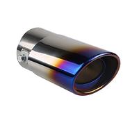 ETOPARS 62mm Tubo de Escape del Coche Universal Tubo de Punta de Silenciador de Escape Acero Inoxidable Tubo de Extremo Cola Final Automóviles Salida única Directo Azul
