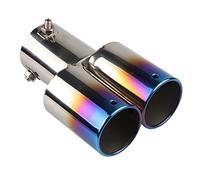 ETOPARS 62mm Tubo de Escape del Coche Universal Tubo de Punta de Silenciador de Escape Acero Inoxidable Tubo de Extremo Cola Final Automóviles Salida Doble Directo Azul
