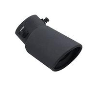 ETOPARS 62mm Tubo de Escape del Coche Universal Tubo de Punta de Silenciador de Escape Acero Inoxidable Tubo de Extremo Cola Final Automóviles Salida única Curva Negro