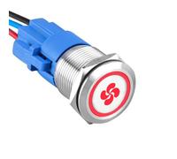 ETOPARS Acero Inoxidable 19mm Interruptor de Botón Impermeable 12V 5A Interruptor de Palanca Coche Metal Interruptor Basculante ON Off 5Pin Enchufe Cable Rojo Luz Ventilador