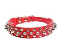 ETOPARS Collar de Cuero para Perro con Tachuelas de Pinchos, Collares de Perros con Remaches de Púas y Tachuelas Ajustables