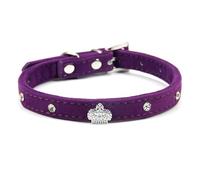 ETOPARS Collar de Gato con Corona de Strass, Collar de Mascota Remache Ajustable, Cuello de Cuero PU Adecuado para Gatos Cachorros Gatito