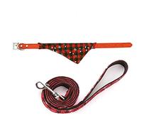 ETOPARS Collar de Navidad para Mascotas, Juego de Correa, Collar de Bandana para Perro + Cuerda de Remolque de Copo de Nieve