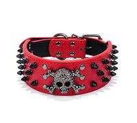 ETOPARS Collar de Perro de Calavera con Remaches, Collar para Perro Grande y Mediano, Collar para Perro de Piel Sintética de Cocodrilo con Remaches Puntiagudos