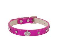 ETOPARS Cuello de Diamante Corona para Mascotas, Cuello Suave de Cuero PU Adecuado para Cachorros Gatos y Gatitos, Remache Ajustable Perros Collares