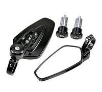 ETOPARS Espejo Retrovisor Lateral de Motocicleta 22mm 7/8" - 360 Grados Ajustable de Aluminio Convexo para Manillar Negro