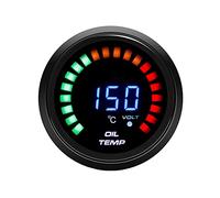 ETOPARS Motor de Coche Auto Digital 2 Pulgadas 52mm Medidor de temperatura del Aceite Kit Refuerzo Pantalla Indicador de luz LED Tinte Humo Len Calibre Carreras