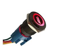 ETOPARS Negro Caso Coche 12V 19mm Botón de Arranque Momentáneo Interruptor | Luz Rojo Camión Metal Interruptor de Palanca Ignición Engine Start Enchufe de Alambre