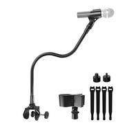 Etour Soporte de Micrófono de Cuello de Cisne de 48 cm - Brazo Ajustable de 360° con 2 Clips para Micrófono y Abrazadera Resistente, Ideal para Escenarios, Presentaciones y Streaming