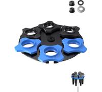 Etour Soporte de micrófono múltiple de 6 ranuras para soporte de micrófono, base de aleación y anillos antivuelco, compatible con soporte roscado de 5/20.3 cm, 3/20.3 cm y 1/10.2 cm, organizador de