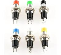 ETPBRIMSF Micro interruptores 10pcs Interruptor de botón Push Momentario 7 mm Presione el Interruptor reinicio en Apagado Botón Push Switch Normalmente, Abra No(Mixed Color)