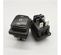 ETPBRIMSF Rocker Switch 1pcs KCD4-203 2 0A / 250VAC 3 0x22 Interruptor de balancín Impermeable 6 Pines Dpdt On Off en 12V 220V Rojo Verde DIRIGIÓ Interruptor rockero luz(Noir,220V)