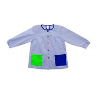 Etrexonline Bata Escolar Infantil con Botones Prácticos - Ideal para Guardería y Colegio, Babi Cómoda para Niños y Niñas, Dos Bolsillos, Color Azul, 3-4 Años (Talla 2)