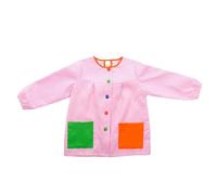 Etrexonline Bata Escolar Infantil con Botones Prácticos - Ideal para Guardería y Colegio, Babi Cómoda para Niños y Niñas, Dos Bolsillos, Color Rosa, 8-9 Años (Talla 8)