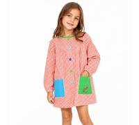 Etrexonline Bata Escolar Niño o Niña Babi Escolar Infantil para Guarderia y Colegio con Botones - Naranja, 6-7 años (Talla 5)