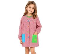 Etrexonline Bata Escolar Niño o Niña Babi Escolar Infantil para Guarderia y Colegio con Botones - Rojo, 13-14 años (Talla 14)