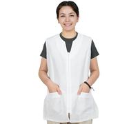 Etrexonline Casaca de Mujer Blanco Sin Mangas con Cremallera - Uniforme Profesional para Limpieza, Sanidad y Hostelería, Talla 3XL