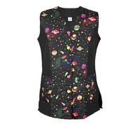 Etrexonline Casaca Mujer Sin Mangas con Botón Uniforme Laboral Limpieza Casaca Señora - Estampada Universo XXL