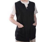 Etrexonline Casaca Mujer Sin Mangas con Botón Uniforme Laboral Limpieza - Color Negro - M