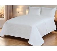 Etrexonline Colcha Bouti 180x260cm Reversible Liso 100% Microfibra Extra Suave Colcha Cubre Cama Multiusos para Primavera y Verano Incluye 1 Funda de Cojín, Cama 80/90 - Blanco