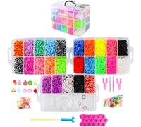 Etrexonline Kit Gomas para Hacer Pulseras Kit Accesorios para Hacer Pulseras Pulseras de Goma Manualidades DIY para Niñas (Kit 9000 Gomas)