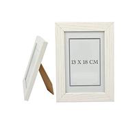 Etrexonline Marco de Fotos Elegante, 13 x 18 cm, Blanco, Fabricado en Madera con Panel de Cristal, Perfecta para Resaltar Tus Recuerdos y Añadir un Toque de Estilo a Tu Decoración del Hogar
